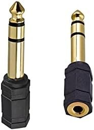 Resim Ars Stereo Kulaklık Mikrofon Adaptörü 6,3mm Erkek To 3,5mm Dişi Gold Jak 