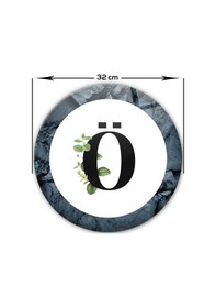 Resim Decorita Cam Kesme Tahtası - Cam Kesme Tablası - Harfli Tasarım Ö Çap 32 CM 