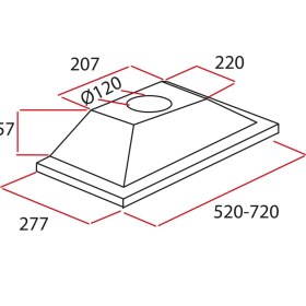 Resim Alveus F9 Inox Gömme Aspiratör 650 m3/saat Emiş Gücü ile Şık Inox Tasarım 
