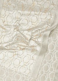 Resim Parlak Geometrik Desenli Gold Renk Detaylı Runner - Gri 