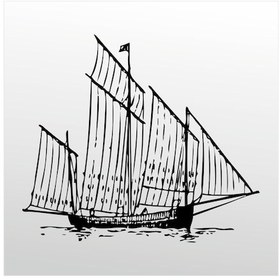 Resim Folyo Sticker Gemi 200cm Uzunluk Siyah 