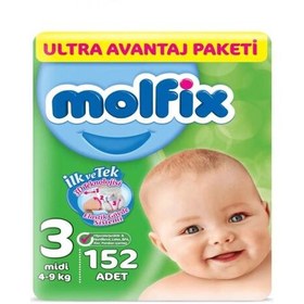 Resim Molfix Bebek Bezi 3 Beden Avantaj Paketi 152 Adet 