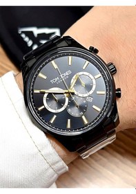 Resim Tom Jones Çelik Kordon Tasarım Kadran 30 Mt Suya Dayanıklı Erkek Kol Saati Ejt1.2298.04 Siyah 