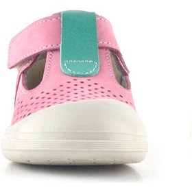 Resim Rakerplus Shaun Hakiki Deri Pembe Yeşil Cırtlı Anatomik Bebek Sandalet Pembe 