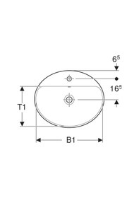 Resim Geberit B60 500.724.01.2 Variform Tezgahüstü Lavabo 