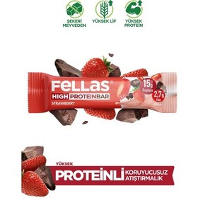 Resim Fellas Yüksek Protein Bar Çilekli 45 x 12 Adet 