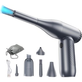 Resim Şarjlı Çok Fonksiyonlu Mini Turbo Hava Tabancası, Vakum ve Üfleme Özellikli Siyah 