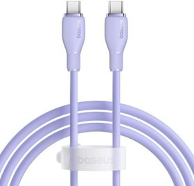 Resim Baseus Pudding Hızlı Şarj Özellikli Type-C to Type-C Kablo 100W, 1.2 Metre, Mor 