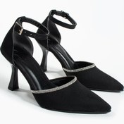 Resim Butik Noha Siyah taşli detay topuklu ayakkabı 