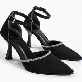 Resim Butik Noha Siyah taşli detay topuklu ayakkabı 