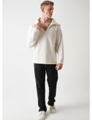 Resim R-5850 Yaka Detaylı Örme Sweat Ekru 