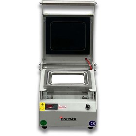 Resim ONE CHEF OnePack Manuel Kase Kapatma Tek Bölmeli Eko Model Tabak Kapatma Makinesi Gri 