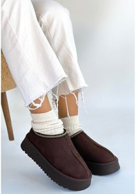 Resim Foyk Kahverengi Süet Bot Çok Renkli 