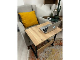 Resim TNO Laptop Sehpası, Çalışma Masası, Yan Sehpa | Yükseklik Ayarlı, Ergonomik, Taşınabilir | Ev & Ofis - Atlantik Çam - 60x40 