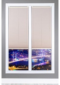 Resim Bej 09-03 Plise Perde - Katlanır Cam Balkon Perdesi Bej 