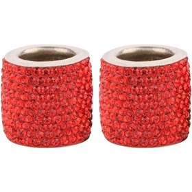 Resim Suntek 2x Kristal Elmas Araba Kafalık Baş Dayanağı Kırmızı 