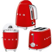 Resim Kırmızı Kettle 1x2 Ekmek Kızartma Makinesi ve Narenciye Sıkacağı Seti Smeg