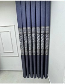 Resim Nivemeshome Avşa Desen:632349 502 Lacivert 1/3 Sık Pile Fon Perde Apm Lacivert 