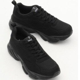 Resim Tonny Black Rahat Kalıp Yüksek Taban Bağcıklı Siyah Spor Ayakkabı Zyp-0 Siyah | Unisex 