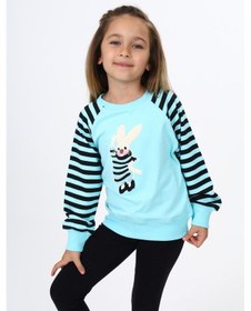 Resim Toontoy Kids Toontoy Kız Çocuk Nakışlı Sweatshirt Su Yeşili 