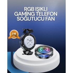 Resim Rgb LED Telefon Soğutucu Fan Yüksek Hızlı Soğutma Oyuncu Cooler - TK002M-6VRDS8 