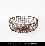 Resim Youmex Güncel Masaüstü Organizer: El Dokuma Japon Retro Stili Mutfak Ekmek Sepeti, Meyve Ve Atıştırmalık Depolama Sepeti Klasik Bakır Orta Boy 