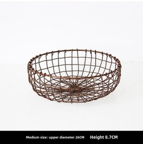 Resim Youmex Güncel Masaüstü Organizer: El Dokuma Japon Retro Stili Mutfak Ekmek Sepeti, Meyve Ve Atıştırmalık Depolama Sepeti Klasik Bakır Orta Boy 