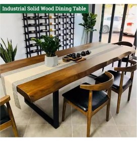 Resim Timber's Team MİRA -Ahşap Kütük Yemek Masası / Toplantı Masası / Çalışma Masası U Ayak 