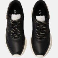 Resim Armani Exchange Logolu Hakiki Deri Kalın Taban Sneaker Ayakkabı Bayan AYAKKABI XW001617 AF17443 MC005 