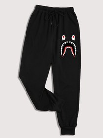 Resim deep & qaiser Bape Shark Baskılı Unisex Penye Eşofman Altı 