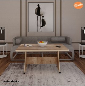 Resim Modilayn Igma Tekerlekli Mdf Masa Ofis Orta Sehpa 