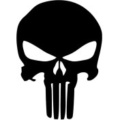 Resim Punisher Kafa Duvar Dekor Sticker 40 x 56 cm 