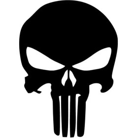 Resim Punisher Kafa Duvar Dekor Sticker 40 x 56 cm 