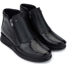 Resim Tamer Tanca Kadın Hakiki Deri Siyah Kroko Casual Bot 1065 203-515-01 Bn Bot Sk24-25 Sıyah Kroko Siyah 