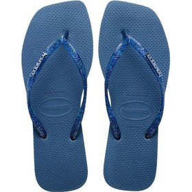 Resim Hav. Square Logo Metallıc Comfy Blue Kadın Parmak Arası Terlik-2173 Mavi 