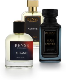 Resim Bense Narkotik, Black Sapphire & Milano 3’lü Premium Erkek Seti (Extrait de Parfum) 