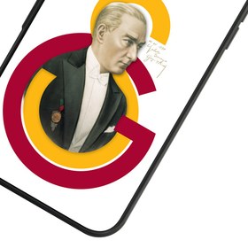 Resim Galatasaray ATA Arma Cam Telefon Kılıfı - iPhone 15 