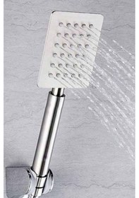 Resim Supor Kare Paslanmaz Inox Duş Başlığı Ve El Duş Seti 2 Li, Tepe Duş Başlığı Diğer 