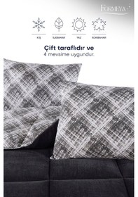 Resim Formeya Siyah Çift Kişilik Wellsoft Yorgan Yastık Kılıflı 