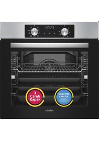 Resim Simfer 10 Fonksiyon Airfry Plus Inox 2'li Ankastre Set (8210 Fırın + 3653 Ocak) 