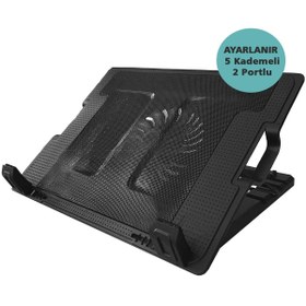 Resim CARNIVAL LAND Notebook Altlığı Tek Fanlı Laptop Soğutucu Cooling Pad Ledli 5 Kademeli Boyun Koruma Cooling Pad 