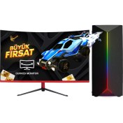 Resim Ramtech RG540-1080 Plus I5 4570 16GB Ram 480GB SSD RX550 4gb 23.6 Curved Monitör Oyuncu Bilgisayarı 
