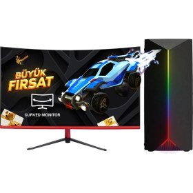 Resim Ramtech RG540-1080 Plus I5 4570 16GB Ram 480GB SSD RX550 4gb 23.6 Curved Monitör Oyuncu Bilgisayarı 