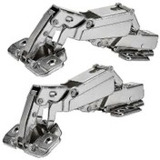 Resim 2 Adet 175 Derece Menteşeler Çerçevesiz Dolap Kapıları Menteşeleri Gizli Hidrolik Ayarlanabilir Montaj 