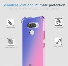 Resim LG K50 için Kılıf LG Q60 Kılıf Şeffaf Sevimli Gradyan Renkli Tasarım İnce Telefon Kılıfı Yumuşak TPU Kapak Darbeye Dayanıklı Tampon Çizilmez Koruyucu LG K50 için (Mavi Pembe) 