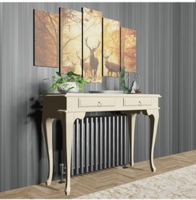 Resim Roys Ahşap 130 Cm Krem Çekmeceli Petek Üstü Yüksek Dresuar Krem 