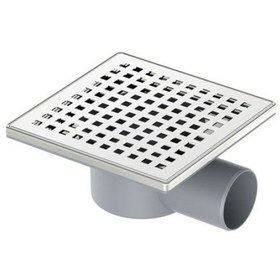 Resim Maxiflow 10x10 cm Ø50 Yandan Çıkışlı Legal Yer Süzgeci (3013.0Y050K.010.1) 