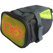 Resim Dream011 Sarı Ses Titreşim Kontrol Led Çift Dairesel Kuyruk Çantası Bisiklet Uyarı Işığı Usb Şarj Sarı 