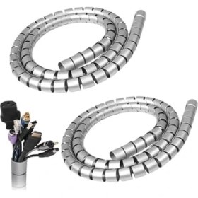 Resim Freedom Books 22 mm Gri 1 Metre Spiral Kablo Kanalı, Boru Tipi Kablo Düzenleyici, Kablo Toplayıcı Gizleyici, Kablo Kelepçesi, Kablo Tutturma Bağları (2 Adet) 