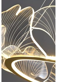 Resim Paris Model Gold Kaplama 3 Renk Metal Salon Mutfak Oturma Yatak Odası Modern Led Sarkıt Avize Gold 